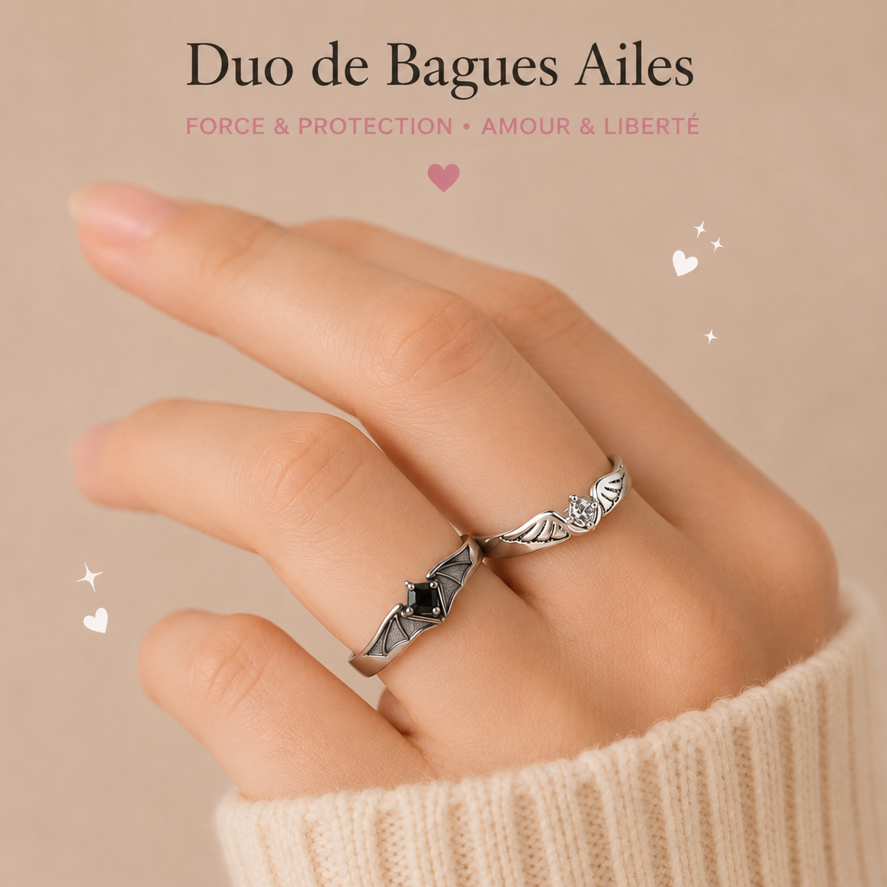 Duo de bagues ailes