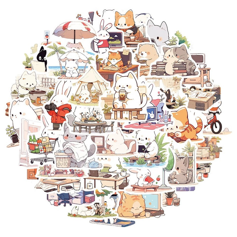 Lot de 20 stickers animaux vie animée