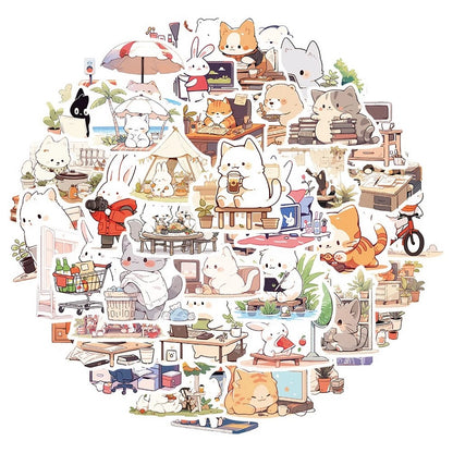 Lot de 20 stickers animaux vie animée