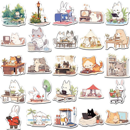 Lot de 20 stickers animaux vie animée