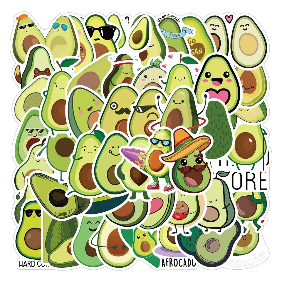 Lot de 20 stickers avocat
