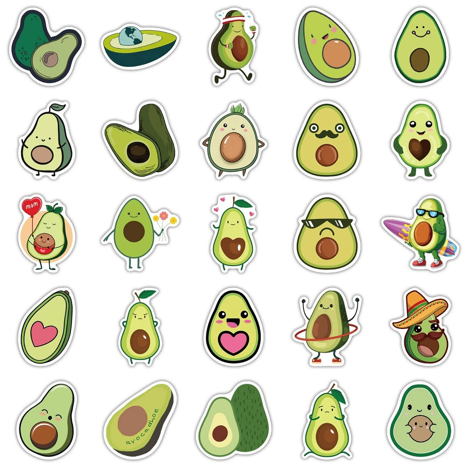 Lot de 20 stickers avocat