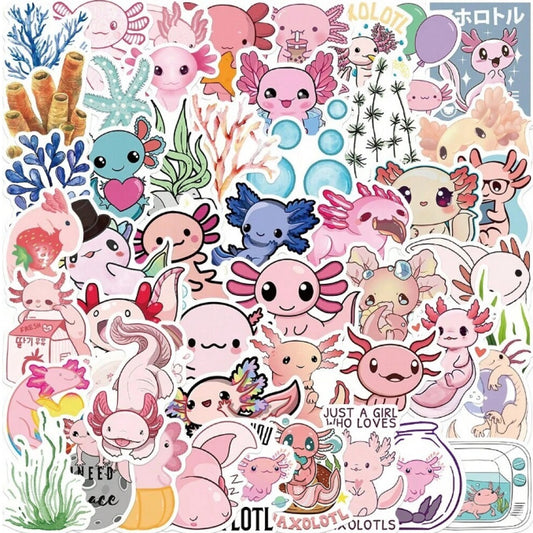 Lot de 20 stickers axolotl