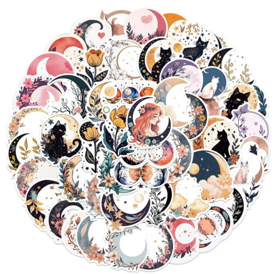 Lot de 20 stickers fleurs de lune
