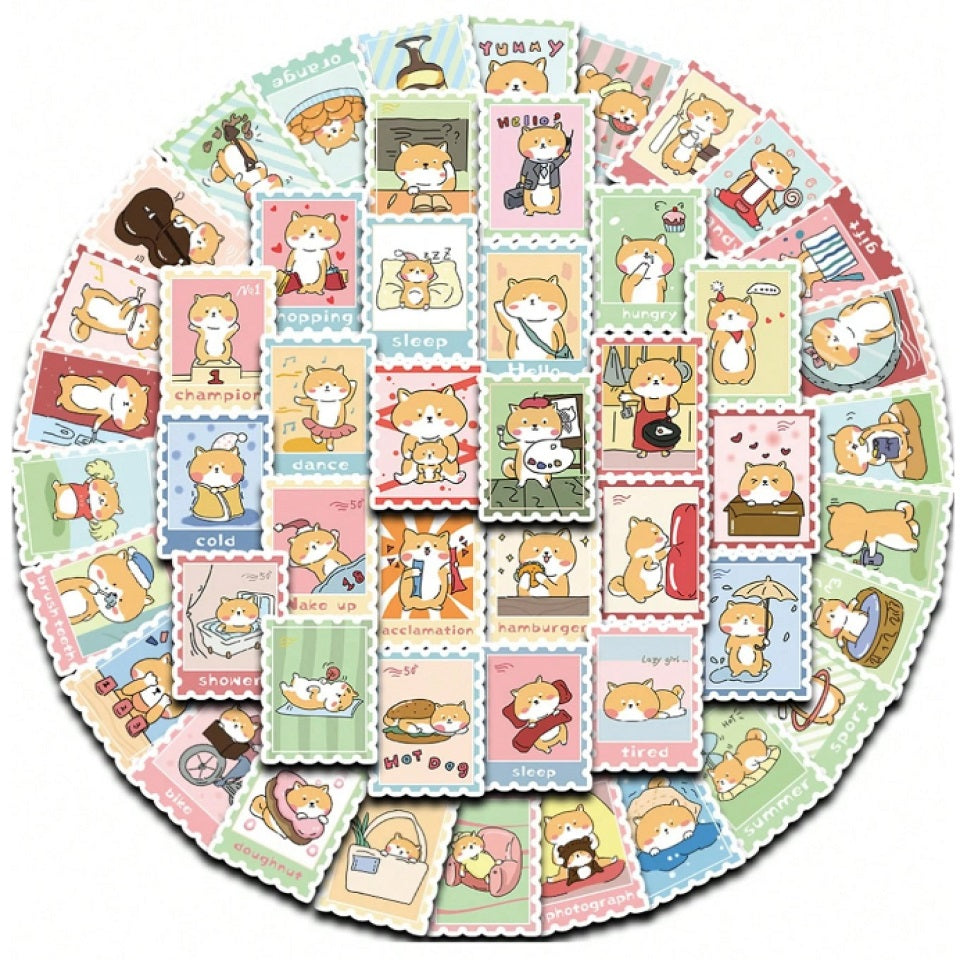 Lot de 20 stickers kawaii shiba inu (PROMO -22%)