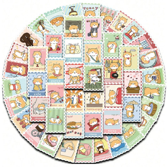 Lot de 20 stickers kawaii shiba inu