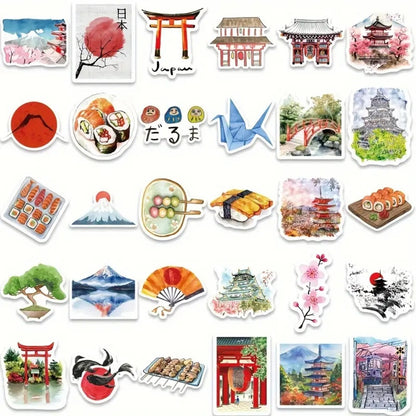 Lot de 20 stickers thème Japon (PROMO -20%)
