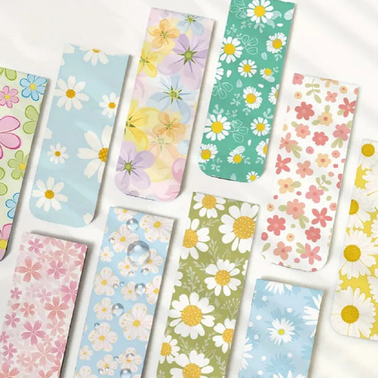 Lot de 2 marque-pages aimantés fleurs