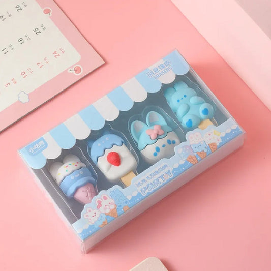 Lot de 4 Gommes lapins glaces