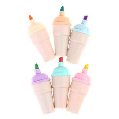 Lot de 6 surligneurs cornets de glace