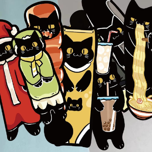 Marque-page cartonné chat noir