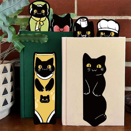 Marque-page cartonné chat noir