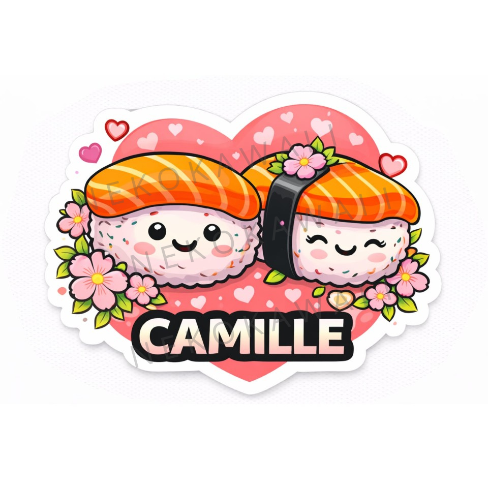 Sticker personnalisé sushis love