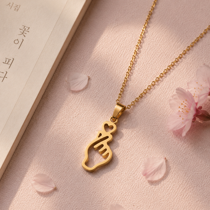 Parure collier + boucles d'oreilles finger heart