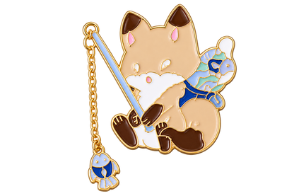 Pin's renard pêcheur