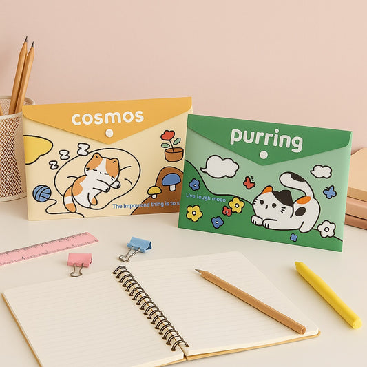 Pochette plastique motif chat