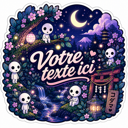 Sticker prénom personnalisé kodama esprits de la forêt
