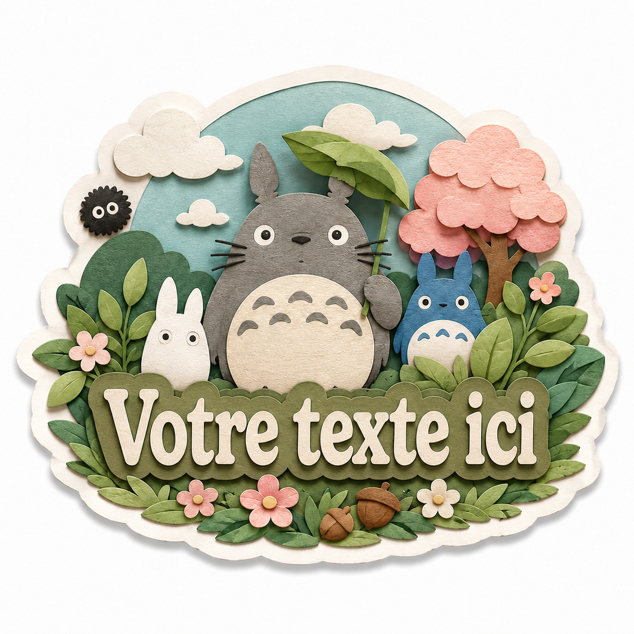Sticker Prénom Personnalisé — Autocollant Totoro Kawaii 🌿