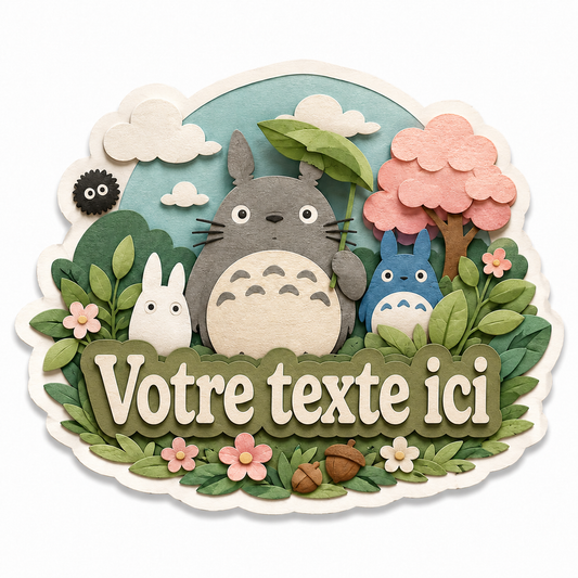 Sticker Totoro Personnalisé — Autocollant Prénom Kawaii 🌿