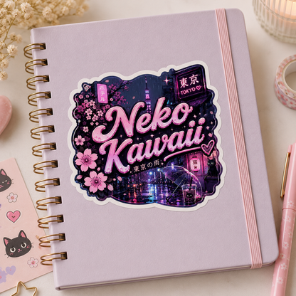 Sticker prénom personnalisé "Une nuit à Tokyo"