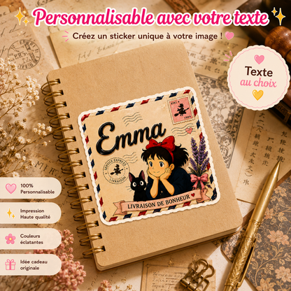 Sticker prénom personnalisé Kiki la petite sorcière