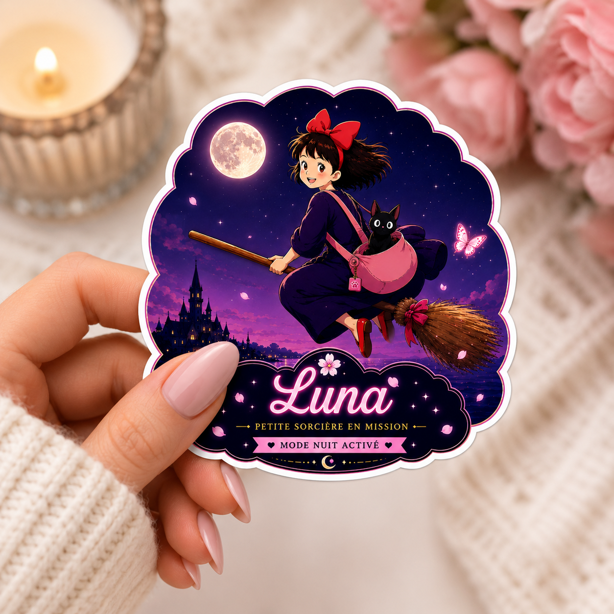 Sticker prénom personnalisé Kiki la petite sorcière