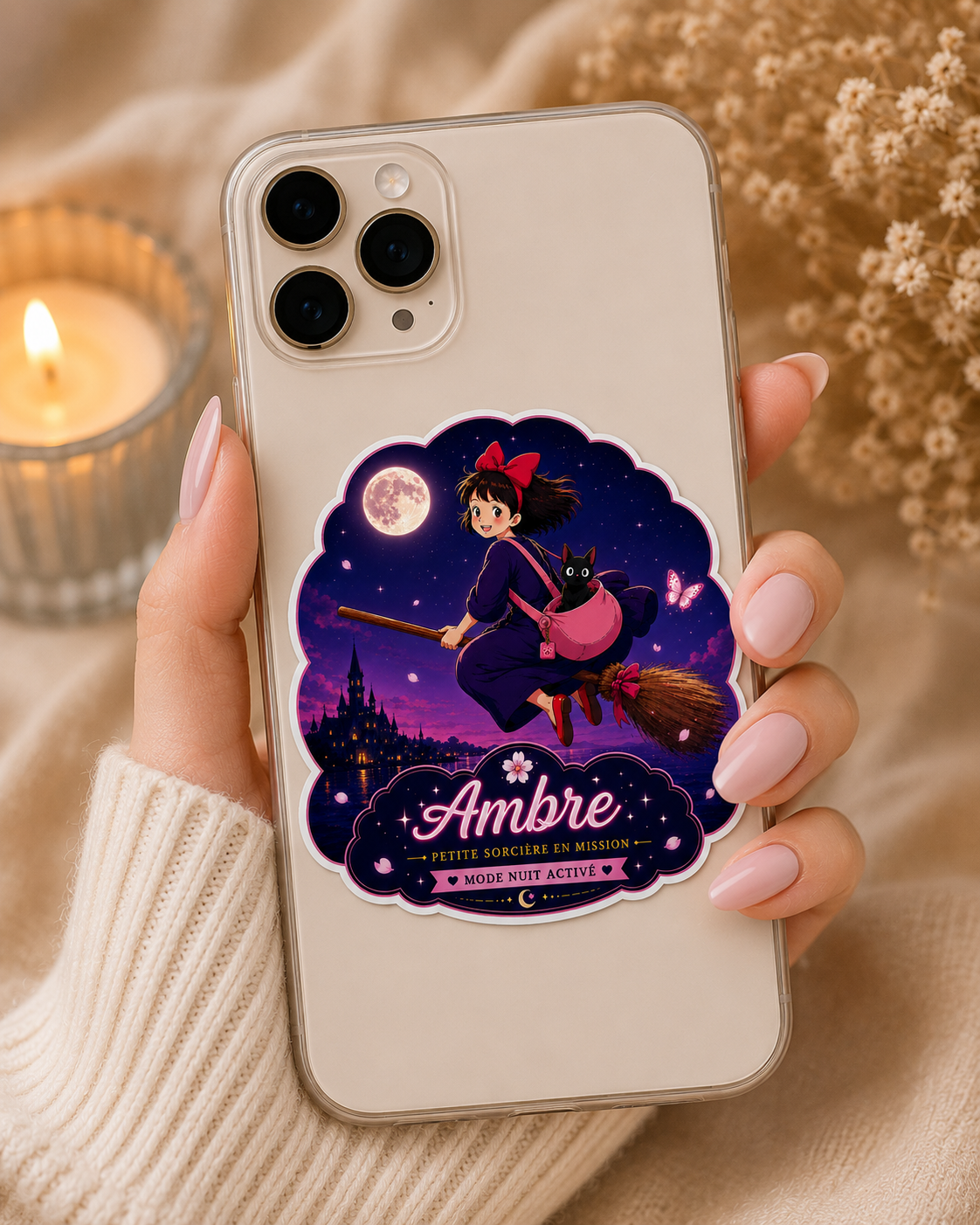 Sticker prénom personnalisé Kiki la petite sorcière