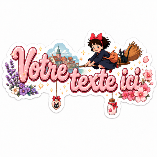 Sticker prénom personnalisable  Kiki la petite sorcière🧙‍♀️🌸✨