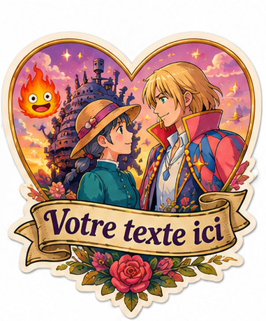 Sticker prénom personnalisable Château amulant 🏰💜✨