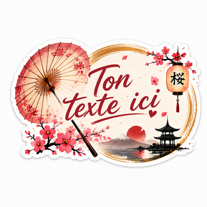 Sticker prénom personnalisable Japon Traditionnel 🌸🏯