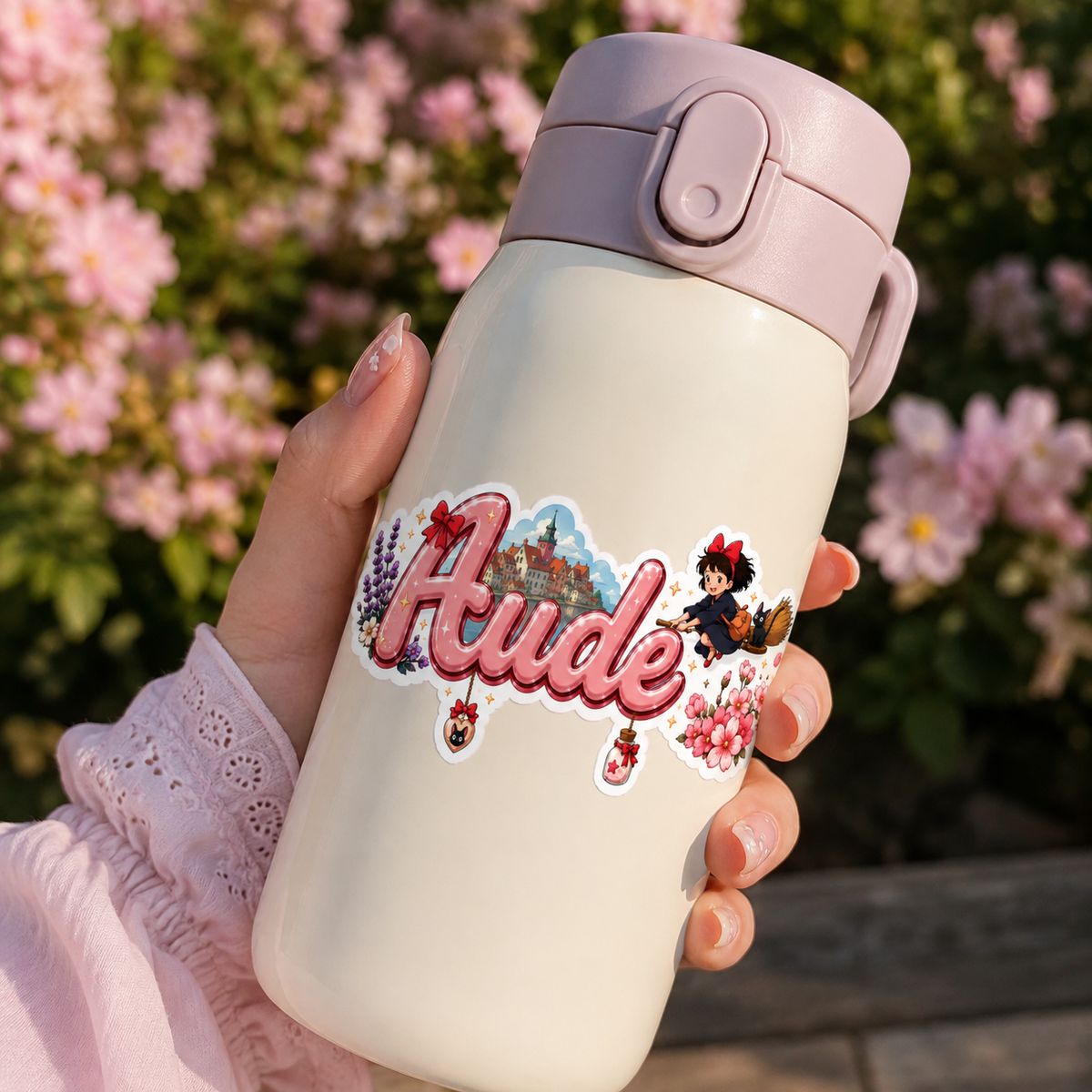 Sticker prénom personnalisable  Kiki la petite sorcière🧙‍♀️🌸✨