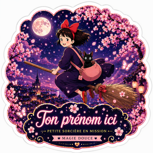 Sticker personnalisé Kiki la petite sorcière