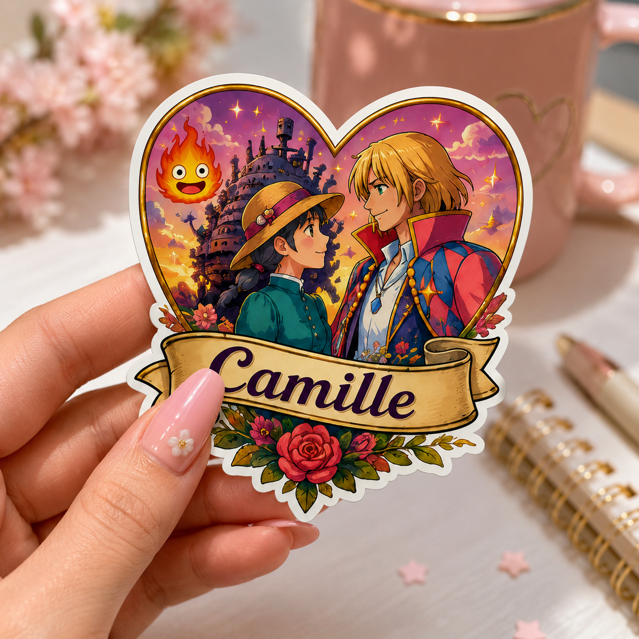 Sticker prénom personnalisable Château amulant 🏰💜✨