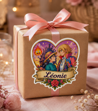 Sticker prénom personnalisable Château amulant 🏰💜✨