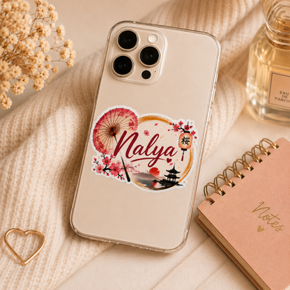 Sticker personnalisable kawaii sur un carnet, idée cadeau unique et mignonne 💕