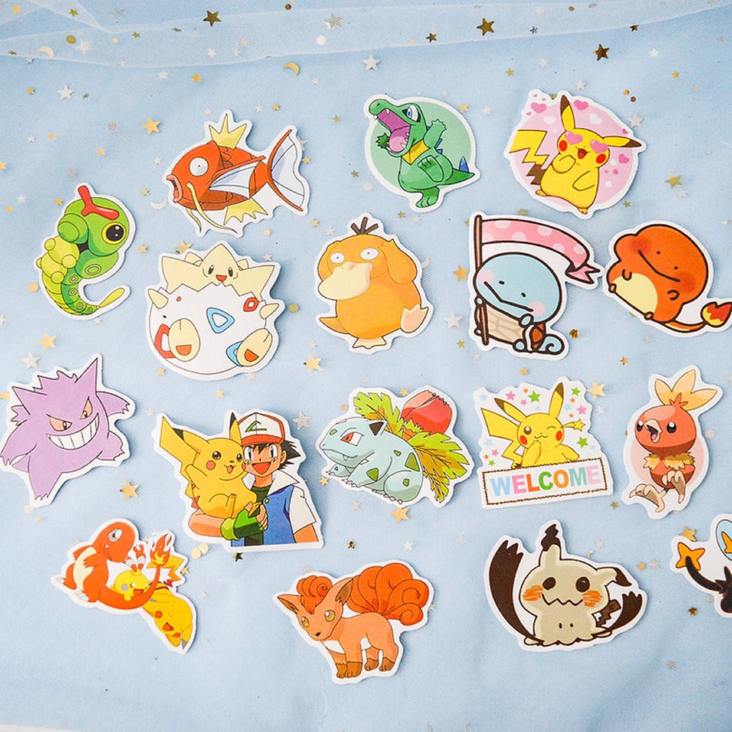 Lot de 20 stickers pokémon