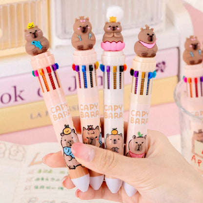 Stylo 10 couleurs capybara