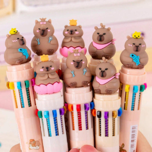 Stylo 10 couleurs capybara