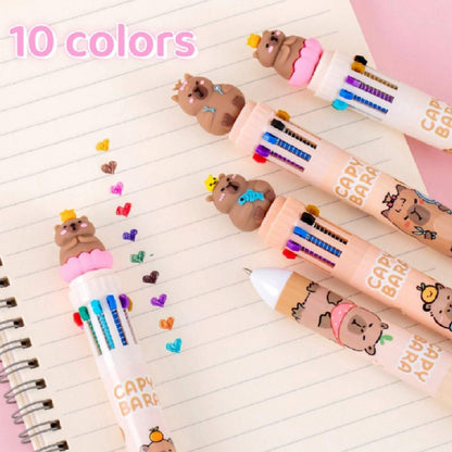 Stylo 10 couleurs capybara