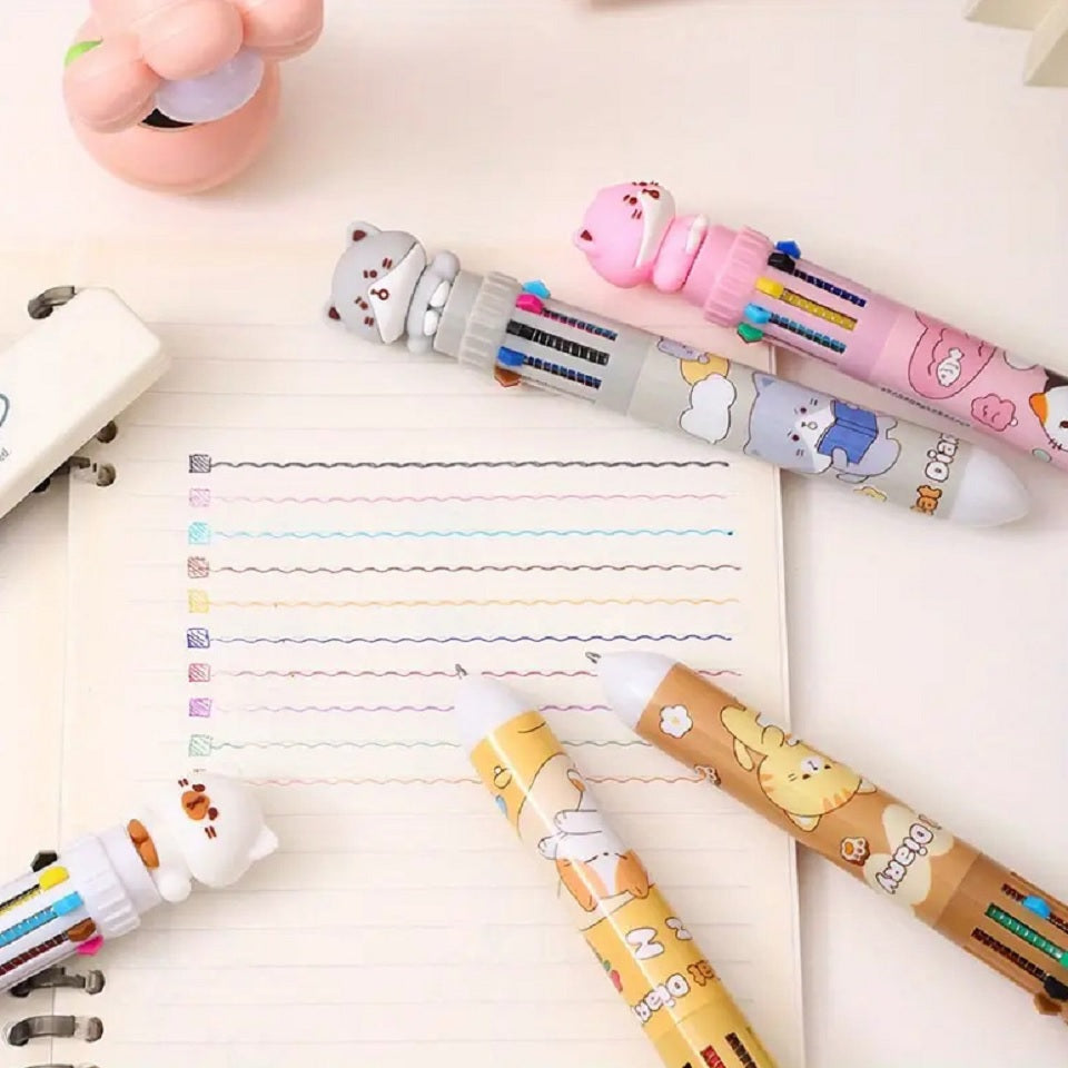 Stylo 10 couleurs chat mignon (PROMO -36%)