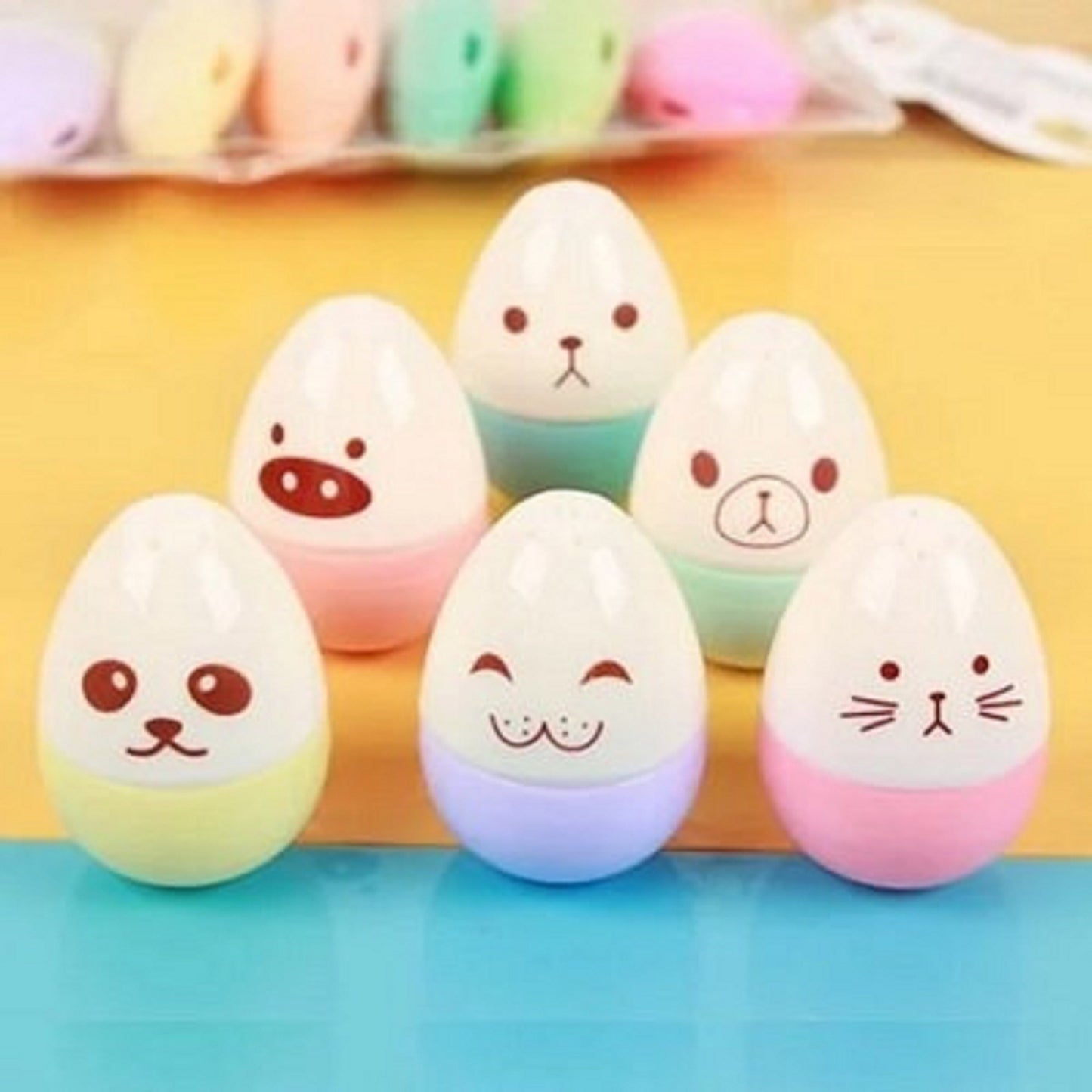 Surligneurs oeufs kawaii