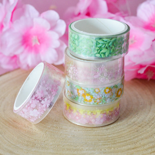 Washi tape sakura et feuilles