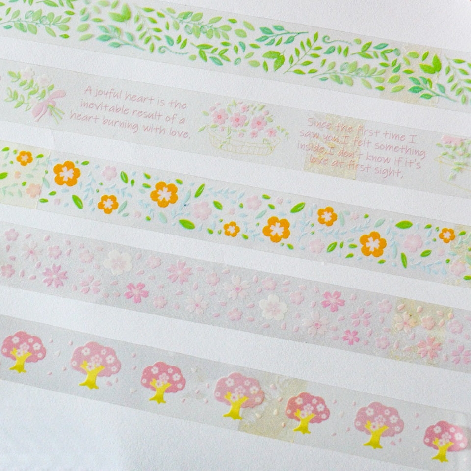 Washi tape sakura et feuilles