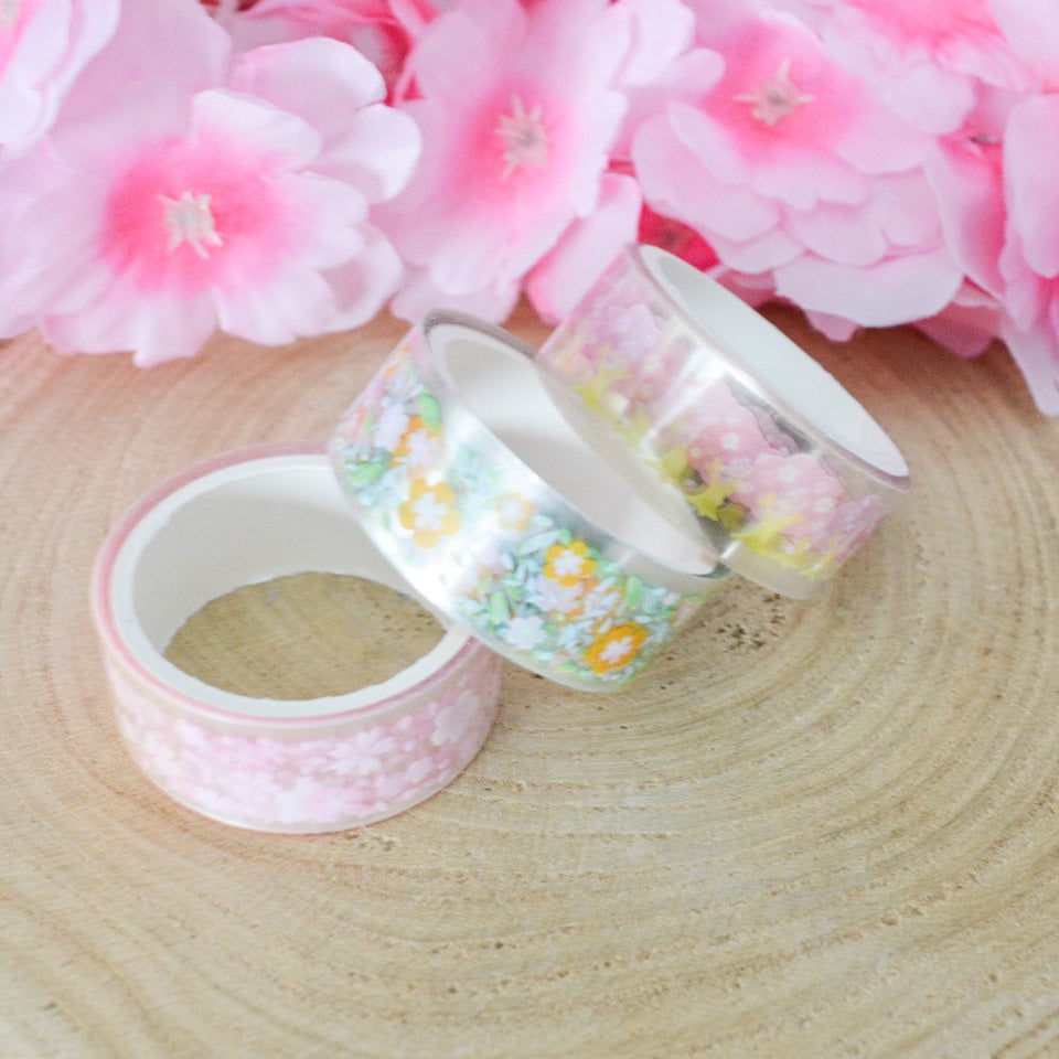 Washi tape sakura et feuilles