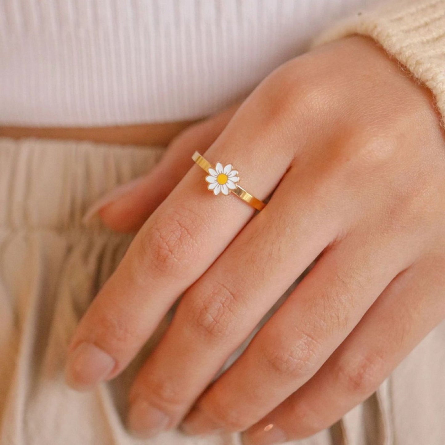 Bague rotative marguerite