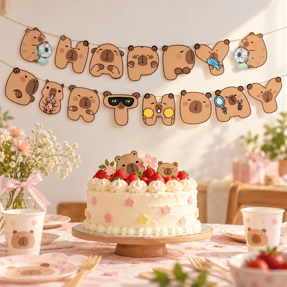 Banderole anniversaire capybara – Neko Kawaii