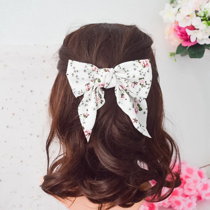 Barrette à cheveux noeud à fleurs