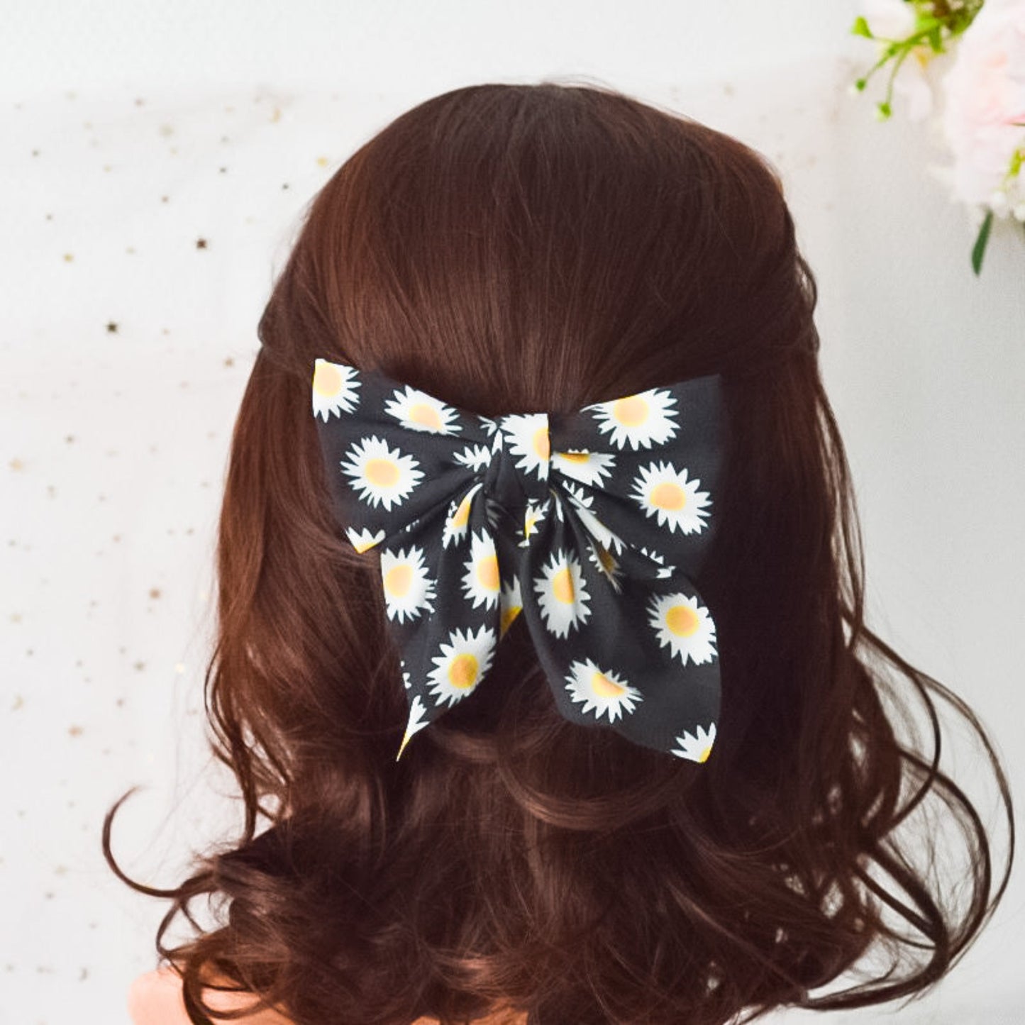 Barrette à cheveux noeud à fleurs