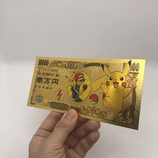 un billet de collection yen doré sur le thème Pokemon
