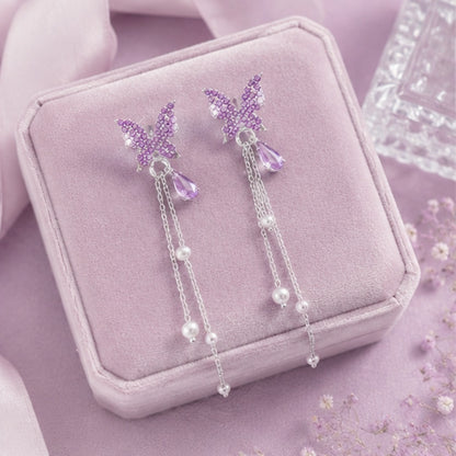Boucles d'oreilles papillons violets (PROMO -24%)
